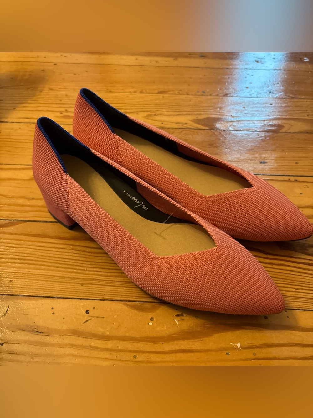 Rothy's The High Point Womens Size 8.5 Tulip Pink Knit Slip On Block Heels